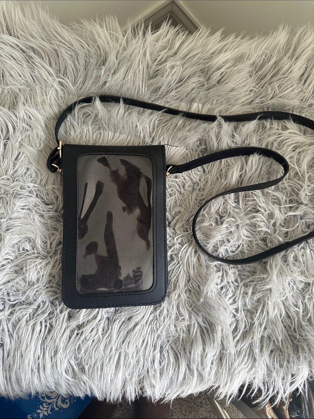 Clear Front Black Crossbody Phone Bag